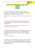 CRITICAL CARE HESI PRACTICE QUESTIONS & ANSWERS 1. What assessment findings should he nurse document in the electronic medical record for a client who is experiencing autonomic dysreflexia after a TANSWER-4 spinal cord injury ANSWER-Severe hypertension, d