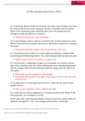 ATI RN Leadership Online Practice 2013A 49. A staff nurse detects alcohol on the breath of another nurse working on the unit. He observes that her gait seems unsteady, and she occasionally slurs her speech. Which of the following actions should the nurse 