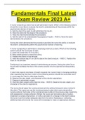 Fundamentals Final Latest Exam Review 2023 A+,Fundamentals 2 Quiz Review Test 2023 A+,Fundamentals of Nursing Chapter 1 NCLEX Questions With Correct Answers 2023 A+ & Fundamentals Ch 1 Introduction to Nursing PrepU Recent Exam Review 2023. Package Deal So