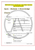 NRNP 6552 Women’s Health Quiz 1/ Quiz 2/Quiz 3 Questions and Corrected Answers