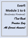 Everfi Module 1 to 6 (Business Finance) (Test Bank Practice Quiz All Correct Answers)