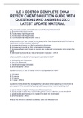 ILE 3 COSTCO COMPLETE EXAM REVIEW CHEAT SOLUTION GUIDE WITH QUESTIONS AND ANSWERS 2023 LATEST UPDATE MATERIAL