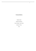  Assessment Description Students maintained and submitted weekly reflective narratives throughout the course to explore the personal knowledge and skills gained throughout this course. This assignment combines those entries into one course-long reflective