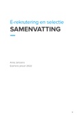 Samenvatting  E-rekrutering en Selectie