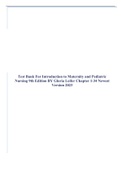 Test Bank For Introduction to Maternity and Pediatric Nursing 9th Edition BY Gloria Leifer Chapter 1-34 Newest Version 2023