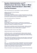 System Administration and IT Infrastructure Services. Week 1: What is System Administration? 2023 With Correct Answers