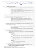 Summary Med surg ATI (study guide; latest Fall 2020, A+ help