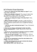 ACA Exam Practice Questions and Answers 2022 With Complete Solution