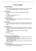 Optical phenomena comprehensive notes