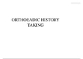 ORTHOEADIC HISTORY TAKING 