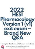 2022 HESI Pharmacology Version 1 (v1) exit exam – Brand New Q&As!