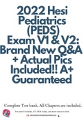 2022 Hesi Pediatrics (PEDS) Exam V1 & V2: Brand New Q&A + Actual Pics Included!! A+ Guaranteed!!