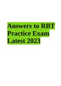 Answers to RBT Practice Exam Latest 2023.