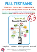 Personal Financial Planning 14th Edition By Randy Billingsley Solutions Manual Chapter 1-15 Complete Guide