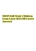NRNP 6540 Week 5 Midterm Exam Latest 2023 (All Correct Answers)