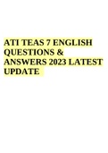 ATI TEAS 7 ENGLISH QUESTIONS & ANSWERS 2023 LATEST UPDATE