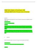  NRNP 6551 Week 11 Final Exam (100 verified)/NRNP 6551 Primary Care of Women