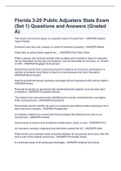 Florida 3-20 Public Adjusters State Exam (Set 1) Questions and Answers (Graded A)