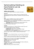Samenvatting Inleiding en Geschiedenis van Psychologie