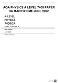 AQA A-LEVEL PHYSICS 7408/3A Paper 3 Section A Mark scheme June 2022 Version: 1.0 Final