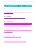 Moral Development Quiz 2023 Complete