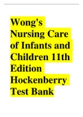 Test bank for Wong's Nursing Care of Infants and Children 11th Edition by Hockenberry Chapter 1-34