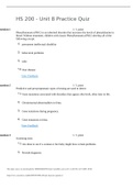 HS 200 Unit 8 Practice Quiz with Answers- Purdue University 2022