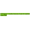 NJ Property/ Casualty Insurance Exam Set Updated Latest 2023.