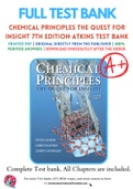 Test Bank for Chemical Principles The Quest for Insight 7th Edition by Peter Atkins; Loretta Jones; Leroy Laverman