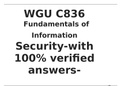 WGU C836 Fundamentals of Information Security-with 100% verified answers-(Actual) (2023)