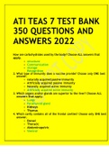 ATI TEAS 7 TEST BANK 350 QUESTIONS AND ANSWERS 2022