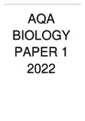 AQA A Level Biology Question Paper 1 2022