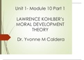 TTU HDFS 3301 Unit 1 Module 10 Lawrence Kohlbberg Lecture Slides