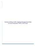 Summary 20 Hour SAFE: Applying Mortgage Knowledge to Exam Preparation/ NMLS SAFE Exam.