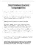 CPHQ 2023 Exam Test With Complete Solution