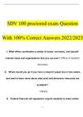 SDV 100 proctored exam Question With 100% Correct Answers 2022/2023