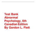 Test Bank Abnormal Psychology, 6th CanadianEdition By Gordon L. Flett