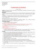 Fundamentals of Calorimetry Lab Report (Graded A+)