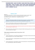 NSG5000 WEEK 1 QUIZ TO WEEK 5 QUIZ AND FINAL EXAM/ NSG 5000 WEEK 1 QUIZ TO WEEK 5 QUIZ FINAL EXAM (KNOWLEDGE CHECK QUIZ) LATEST UPDATE 2022-2023 SOUTH UNIVERSITY |100 % CORRECT Q & A|