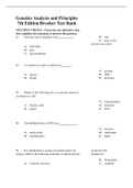 Test Bank for Genetics Analysis and Principles 7th Edition Brooker  Chapter 1 - 29 Updated 2023