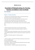 Complete Test Bank Essentials of Pathophysiology for Nursing Practice 1st Edition Cook  Questions & Answers with rationales (Chapter 1-19)