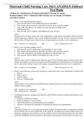 Complete Test Bank Maternal Child Nursing Care 3rd CANADIAN Edition Keenan Lindsay Questions & Answers with rationales (Chapter 1-55)