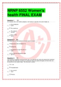 NRNP 6552 Women's health FINAL EXAM