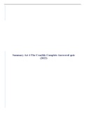 The Crucible Act 1,2&4: Questions & Answers about Act 1 of The Crucible:2023.