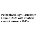 Pathophysiology Rasmussen Exam 1 2023 with verified correct answers 100%