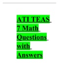 ATI TEAS 7 Math Questions with Answers