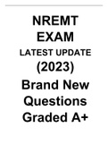 NREMT EXAM LATEST UPDATE (2023) Brand New Questions Graded A+