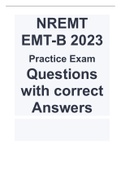 NREMT EMT-B 2023 Practice Exam Questions with correct Answers.