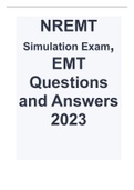 NREMT Simulation Exam, EMT Questions and Answers 2023.