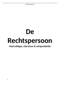 Samenvatting De Rechtspersoon (JUR-4RECHTSPERS)